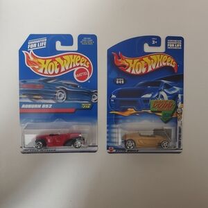 Lot Of 2 Hot Wheels 2002 Hyundai Spyder Concept Car #049 & Auburn 852 #215 New